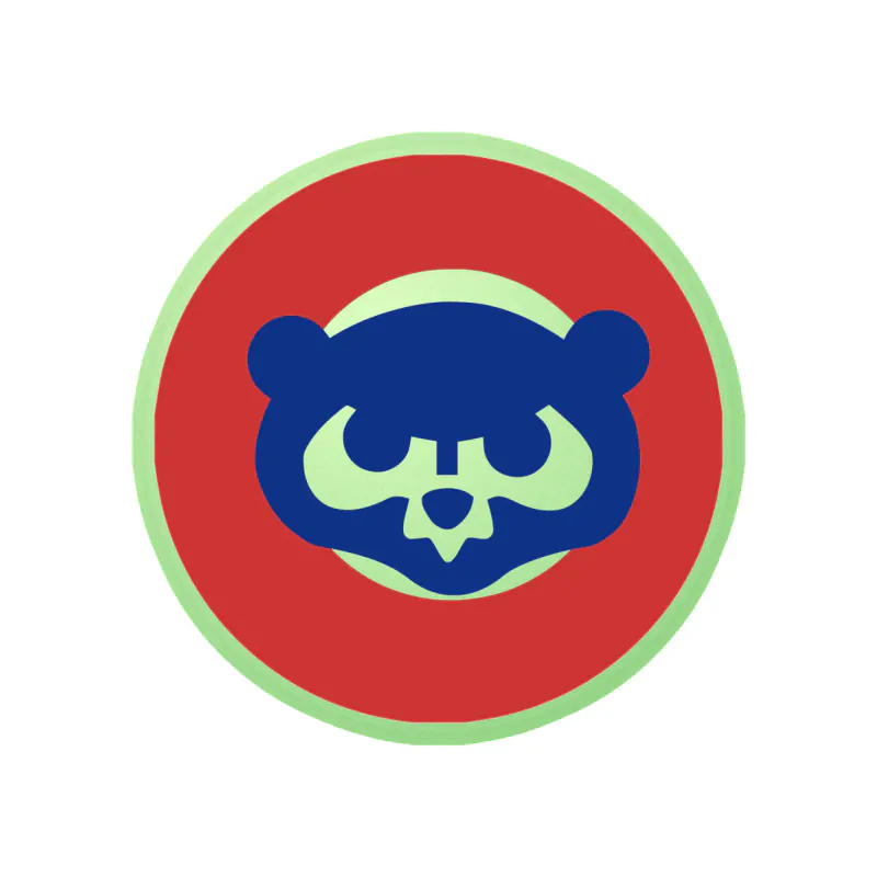 Chicago Cubs - Red Circle With Cub - Glow in the Dark Vinyl Sticker - Custom Size