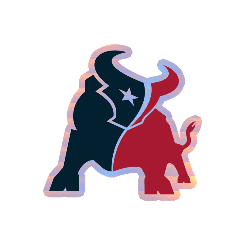 Houston Texans - Bull - Holographic Vinyl Sticker - Custom Size