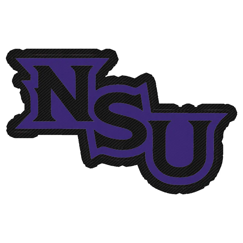 Northwestern State - Purple NSU -  Carbon Fiber Vinyl Decal - Custom Size
