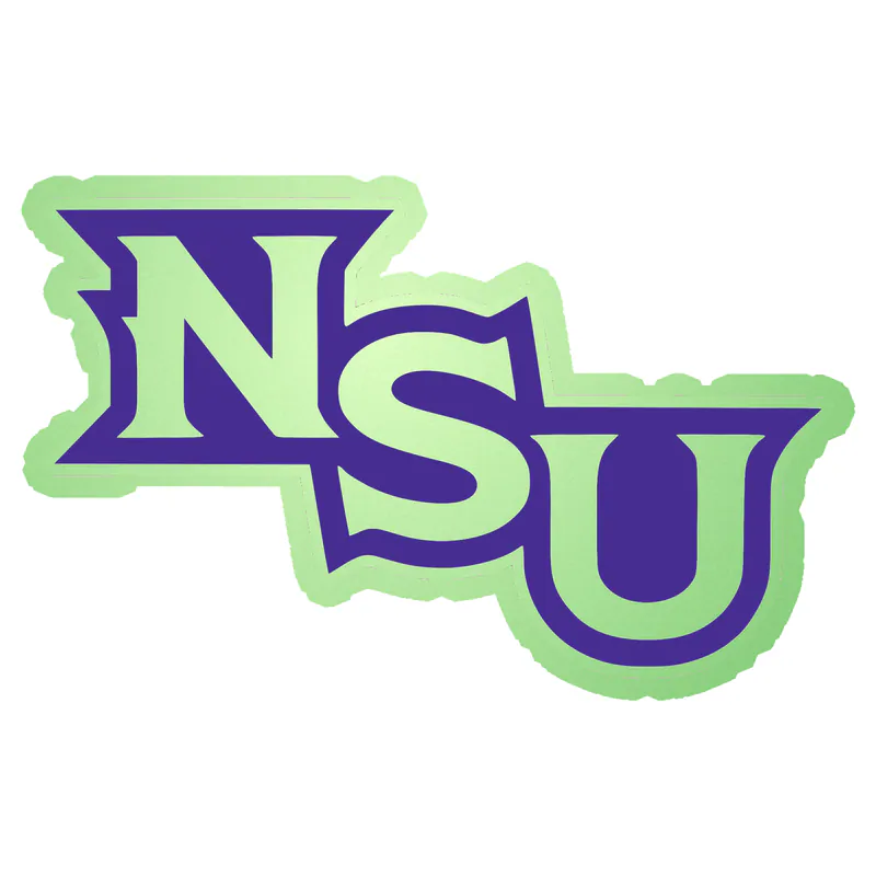 Northwestern State - Purple NSU -  Glow in the Dark Vinyl Decal - Custom Size