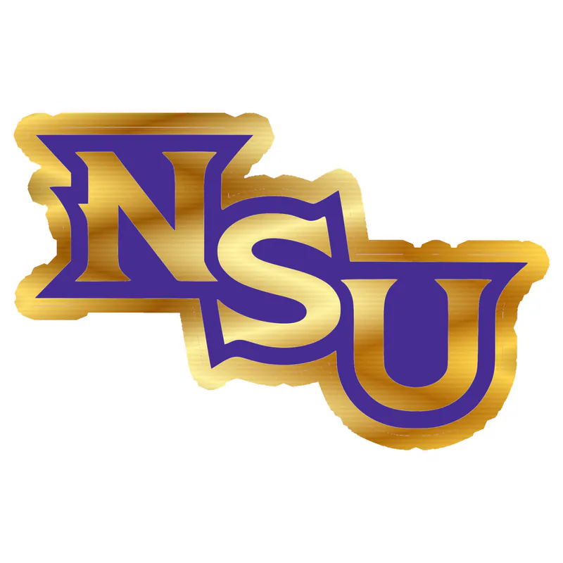 Northwestern State - Purple NSU -  Gold Chrome Vinyl Decal - Custom Size