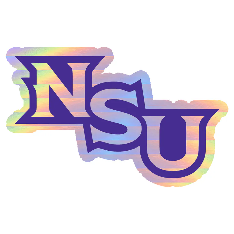 Northwestern State - Purple NSU -  Holographic Vinyl Decal - Custom Size