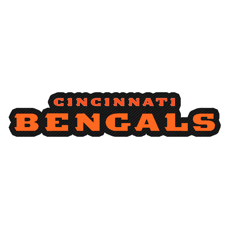 Cincinnati Bengals - Words 2 - Carbon Fiber Vinyl Sticker - Custom Size