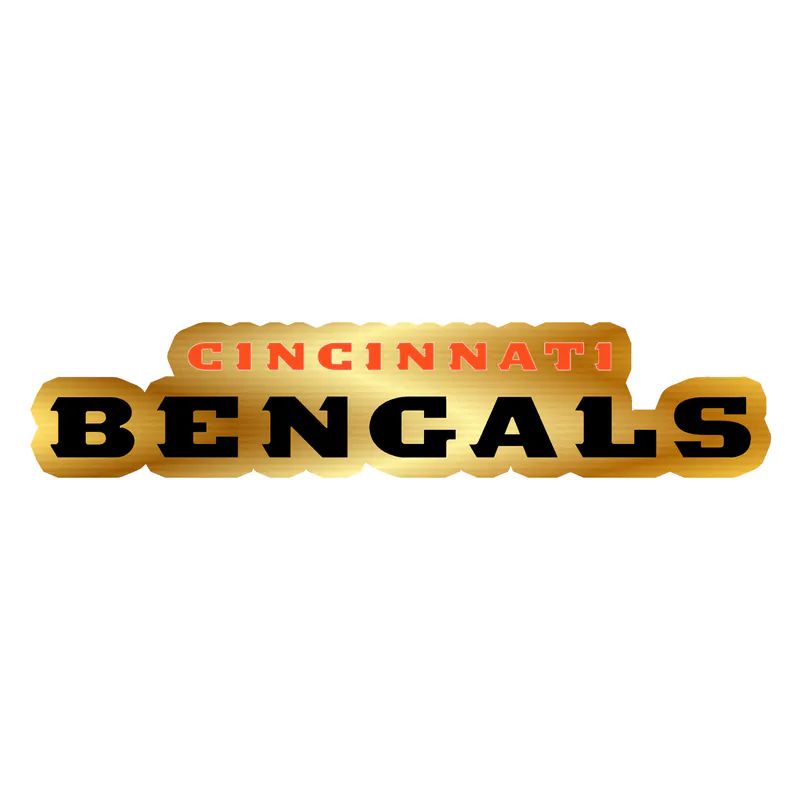 Cincinnati Bengals - Words 2 - Gold Chrome Vinyl Sticker - Custom Size