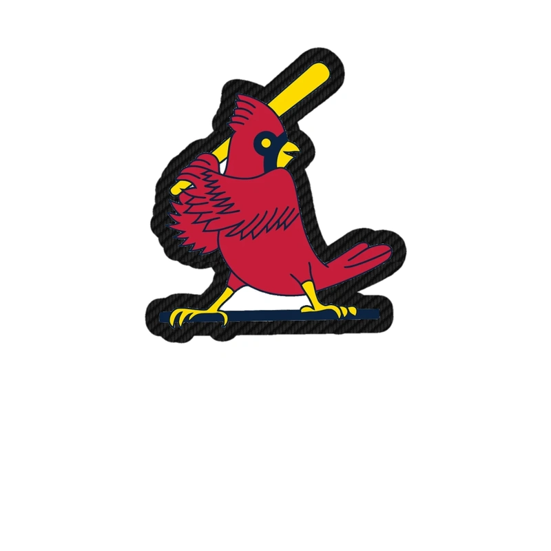 St. Louis Cardinals - Bird With Bat - Carbon Fiber Vinyl Sticker - Custom Size