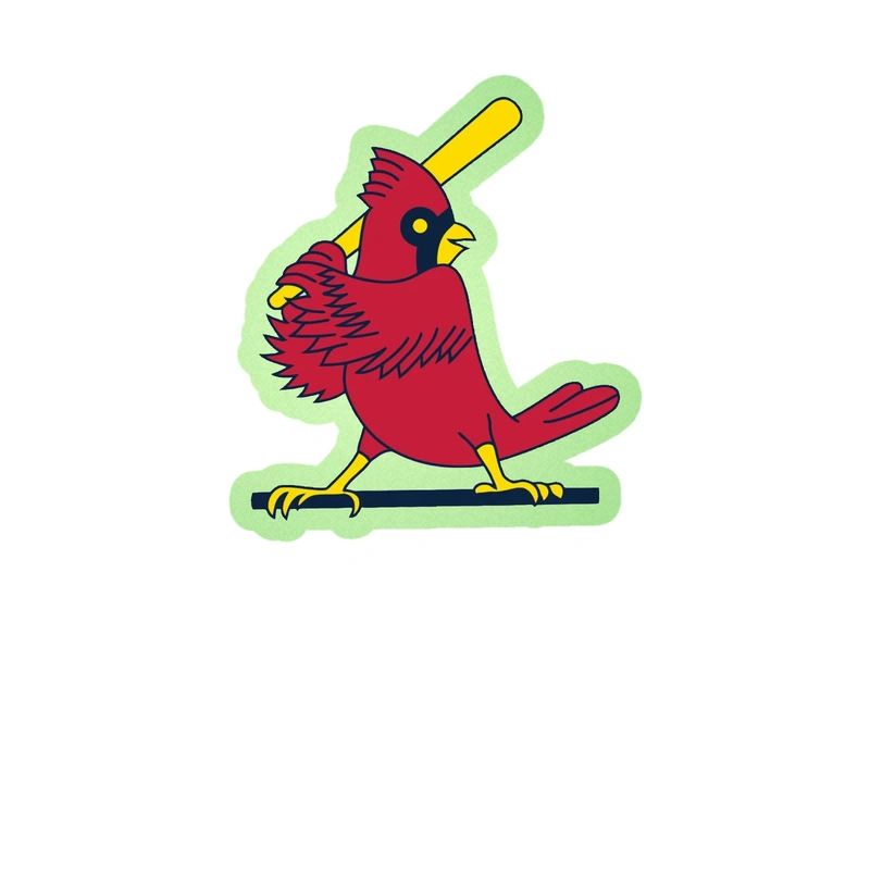 St. Louis Cardinals - Bird With Bat - Glow in the Dark Vinyl Sticker - Custom Size