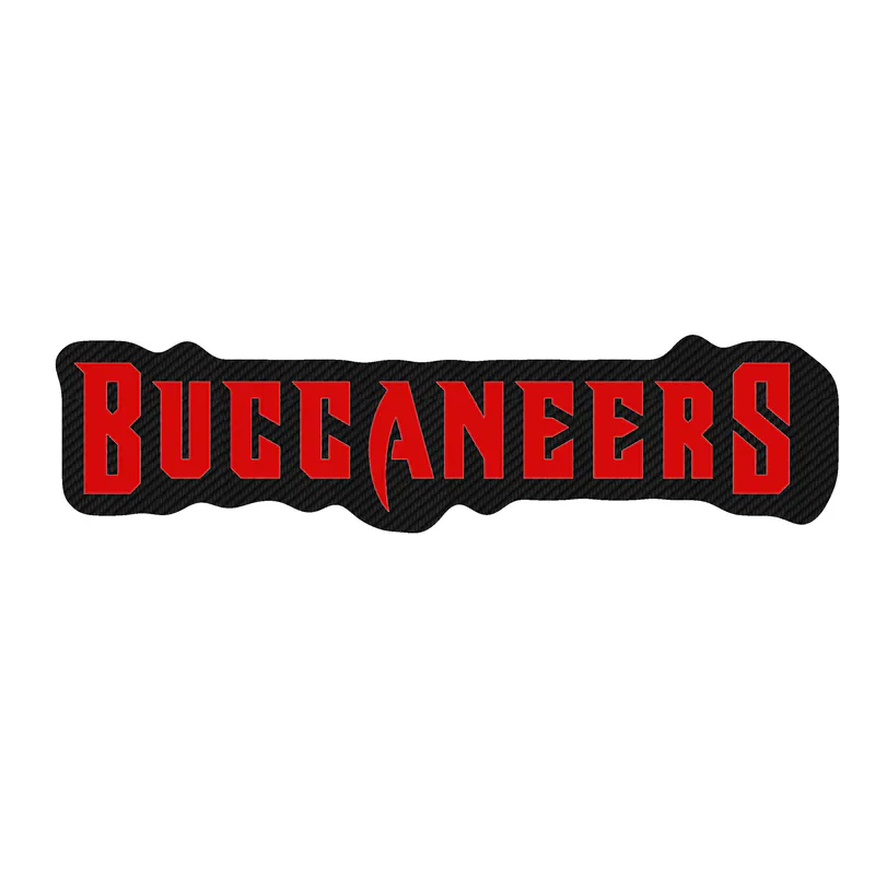 Tampa Bay Buccaneers - Wording - Carbon Fiber Vinyl Sticker - Custom Size