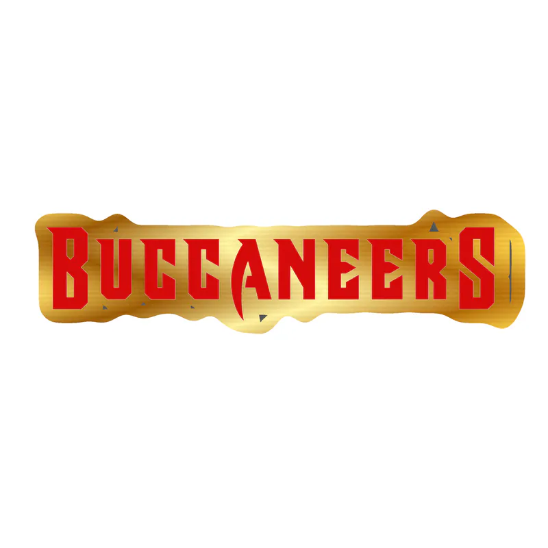 Tampa Bay Buccaneers - Wording - Gold Chrome Vinyl Sticker - Custom Size