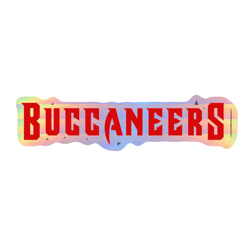 Tampa Bay Buccaneers - Wording - Holographic Vinyl Sticker - Custom Size