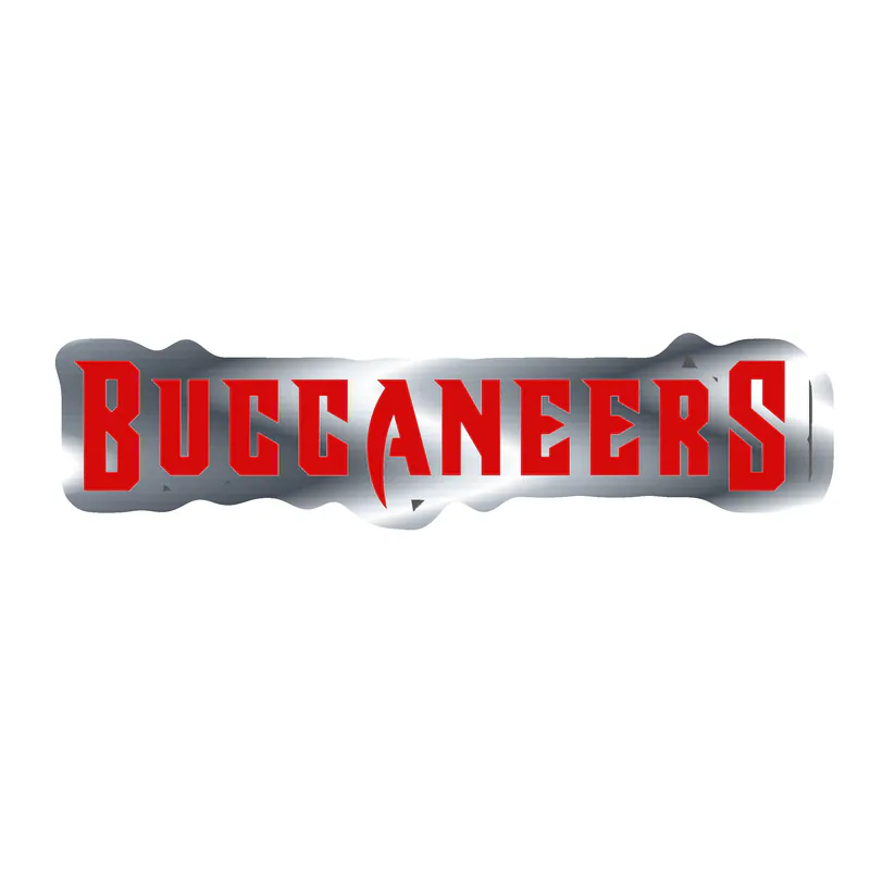 Tampa Bay Buccaneers - Wording - Silver Chrome Vinyl Sticker - Custom Size