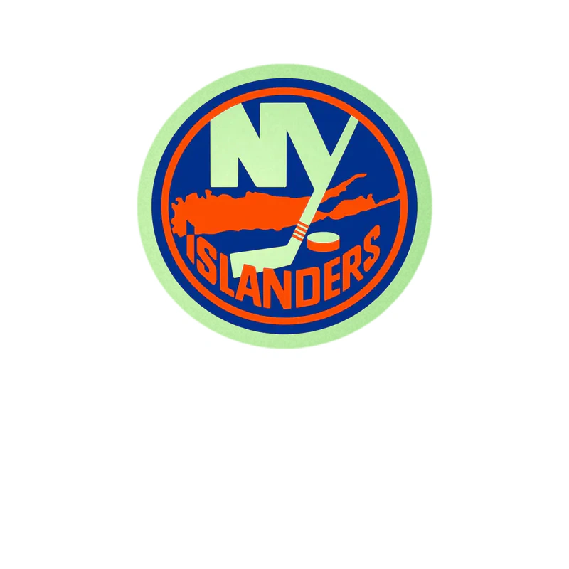 New York Islanders - Bright Circle - Glow in the Dark Vinyl Sticker - Custom Size