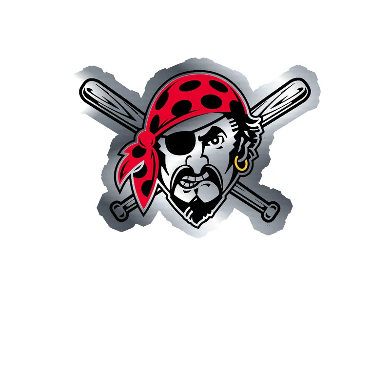 Pittsburgh Pirates - Pirate - Silver Chrome Vinyl Sticker - Custom Size
