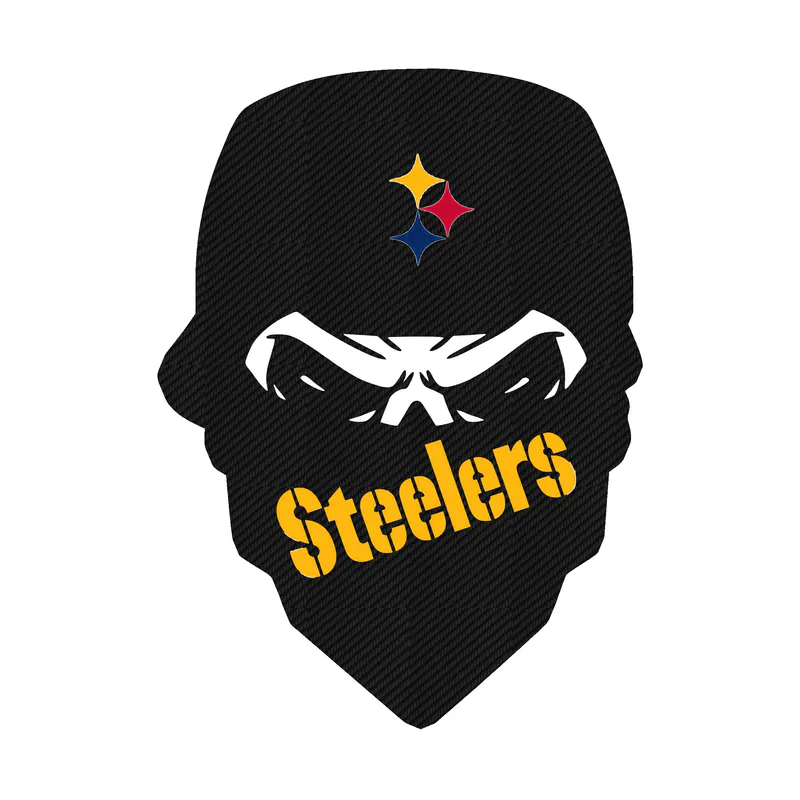Pittsburgh Steelers - Skull with Cap 2 - Carbon Fiber Vinyl Sticker - Custom Size