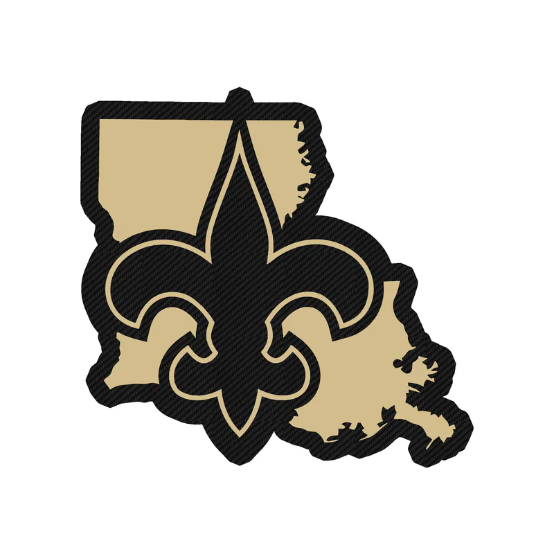 New Orleans Saints State Carbon Fiber Vinyl Sticker - Custom Size