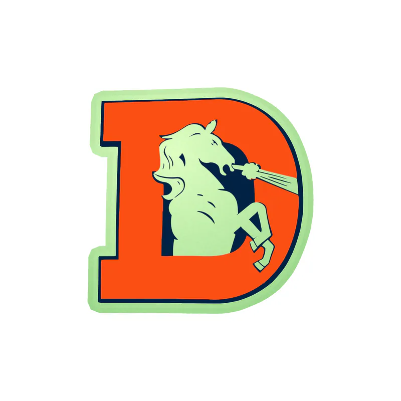 Denver Broncos - D - Image 1 - Glow in the Dark Vinyl Sticker - Custom Size