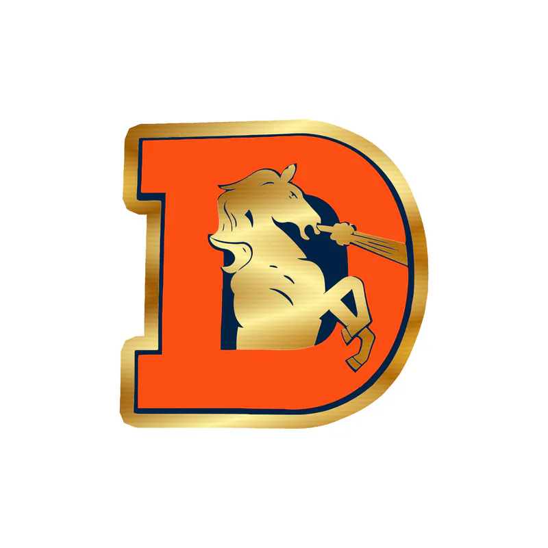 Denver Broncos - D - Image 1 - Gold Chrome Vinyl Sticker - Custom Size
