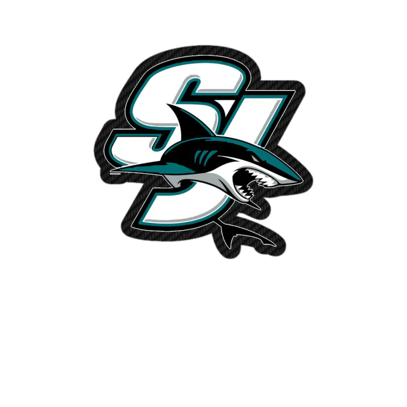 San Jose Sharks - SJ With Shark - Carbon Fiber Vinyl Sticker - Custom Size