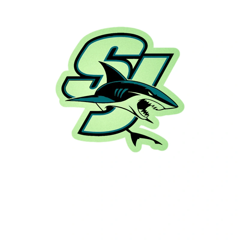 San Jose Sharks - SJ With Shark - Glow in the Dark Vinyl Sticker - Custom Size