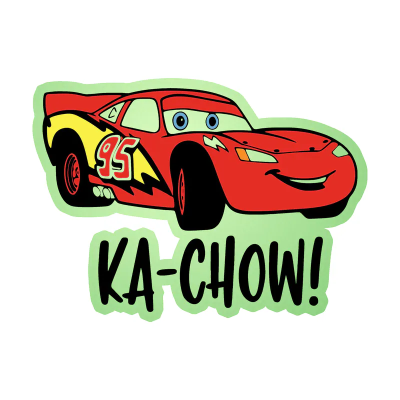 Cars Lightning McQueen Glow in the Dark Vinyl Sticker - Custom Size