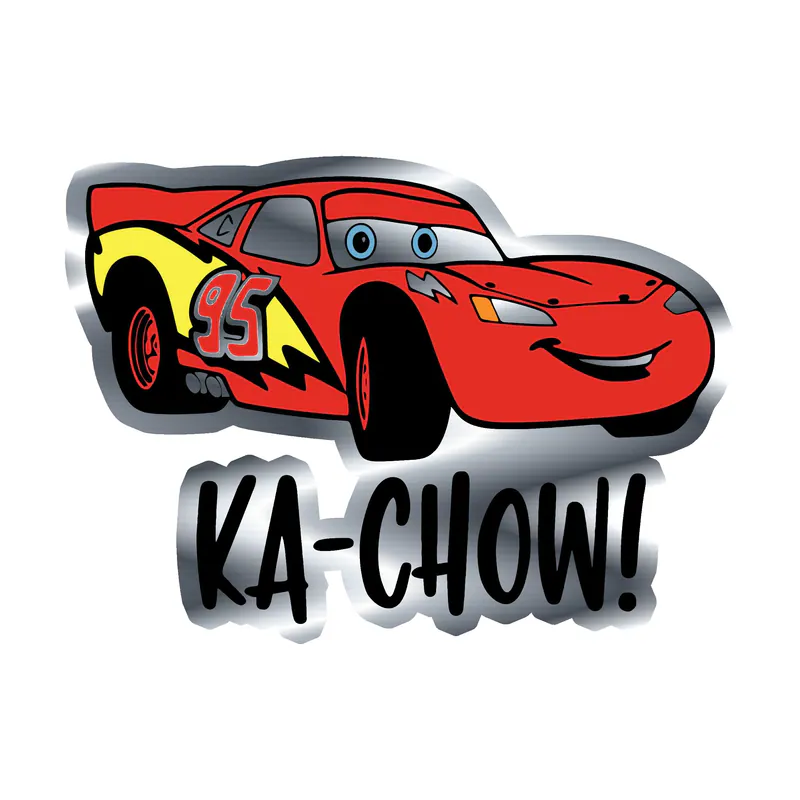 Cars Lightning McQueen Silver Chrome Vinyl Sticker - Custom Size