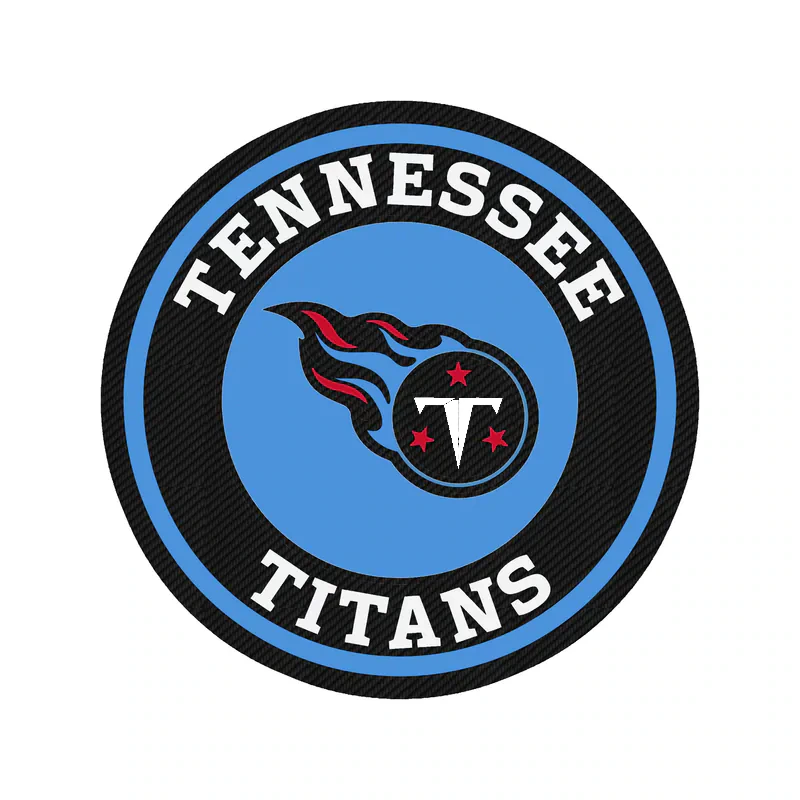 Tennessee Titans - Blue Circle - Carbon Fiber Vinyl Sticker - Custom Size