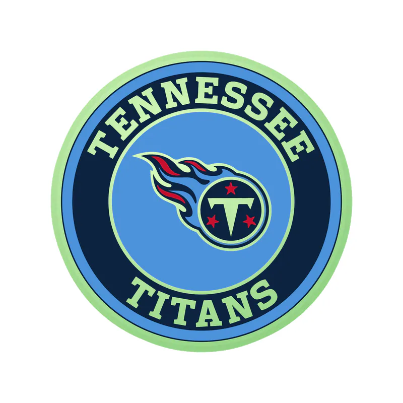 Tennessee Titans - Blue Circle - Glow in the Dark Vinyl Sticker - Custom Size