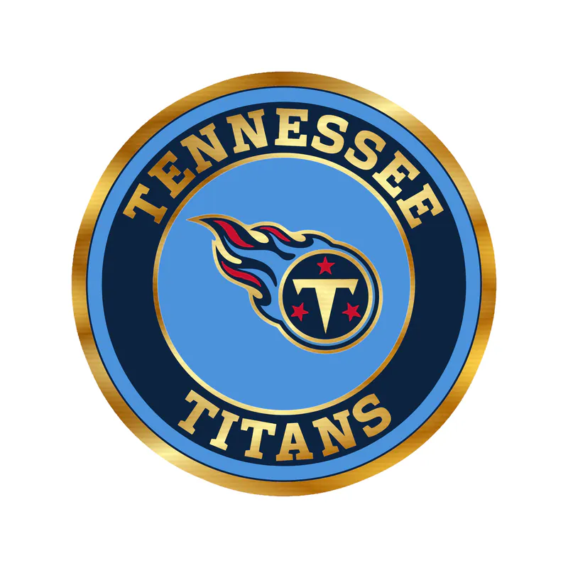 Tennessee Titans - Blue Circle - Gold Chrome Vinyl Sticker - Custom Size