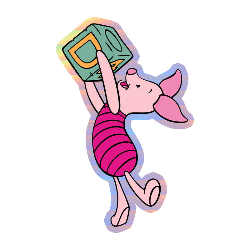 Winnie The Pooh - Piglet - Holographic Vinyl Sticker - Custom Size