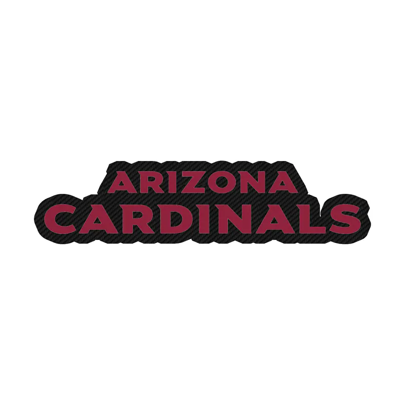 Arizona Cardinals - Wording - Carbon Fiber Vinyl Sticker - Custom Size