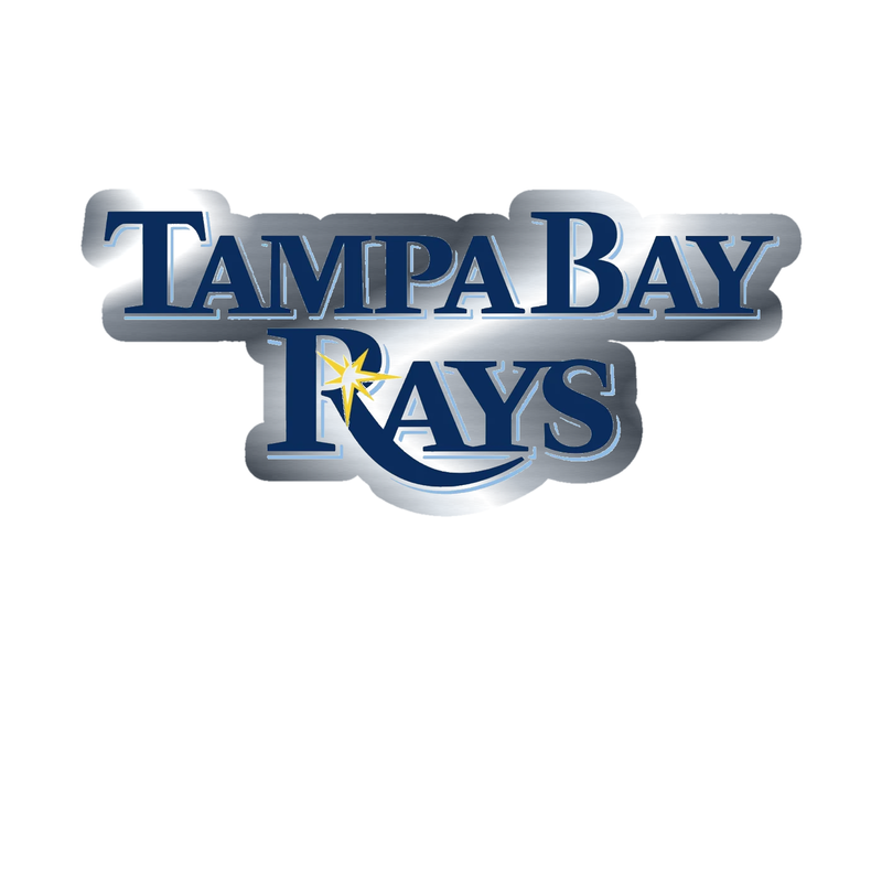 Tampa Bay Rays - Name - Silver Chrome Vinyl Sticker - Custom Size