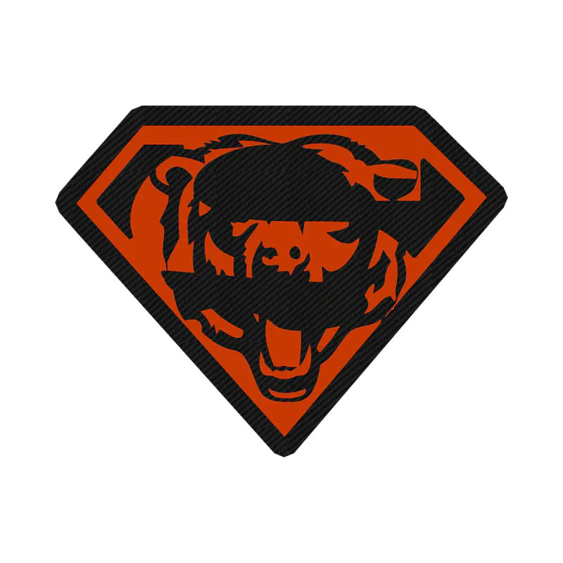 Chicago Bears - Superman - Carbon Fiber Vinyl Sticker - Custom Size