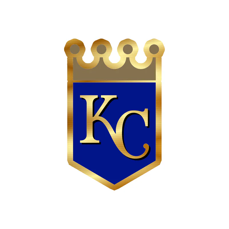 Kansas City Royals - Shield - Gold Chrome Vinyl Sticker - Custom Size
