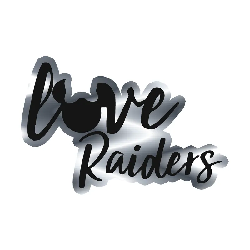 Las Vegas Raiders - Image 6 - Silver Chrome Vinyl Sticker - Custom Size