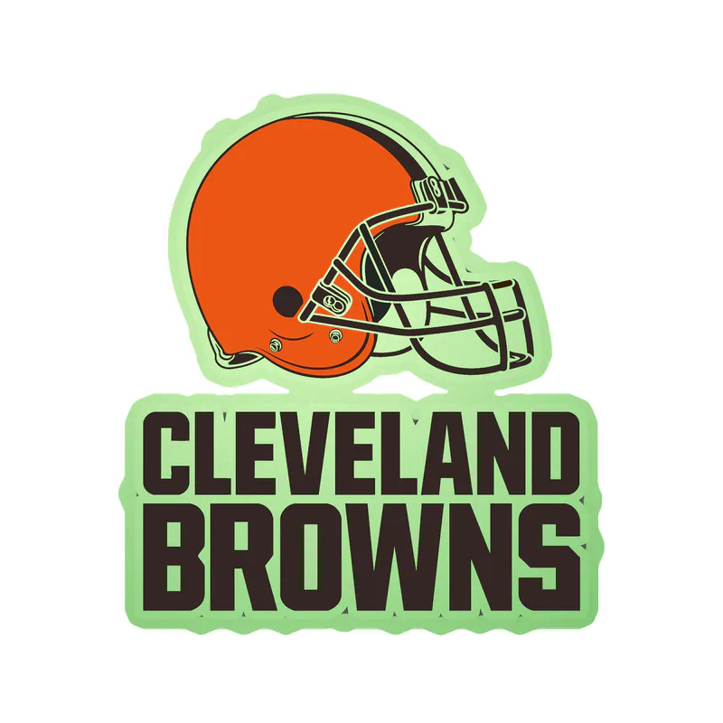 Cleveland Browns - Helmet with Name - Glow in the Dark Vinyl Sticker - Custom Size