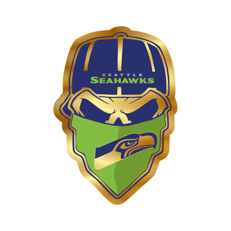 Seattle Seahawks - Image 2 - Gold Chrome Vinyl Sticker - Custom Size