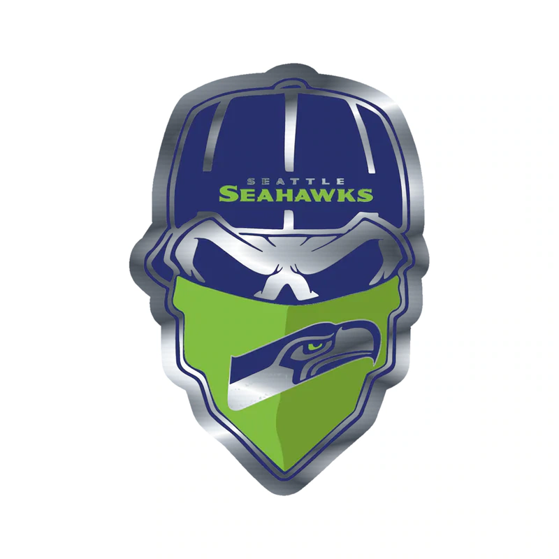 Seattle Seahawks - Image 2 - Silver Chrome Vinyl Sticker - Custom Size