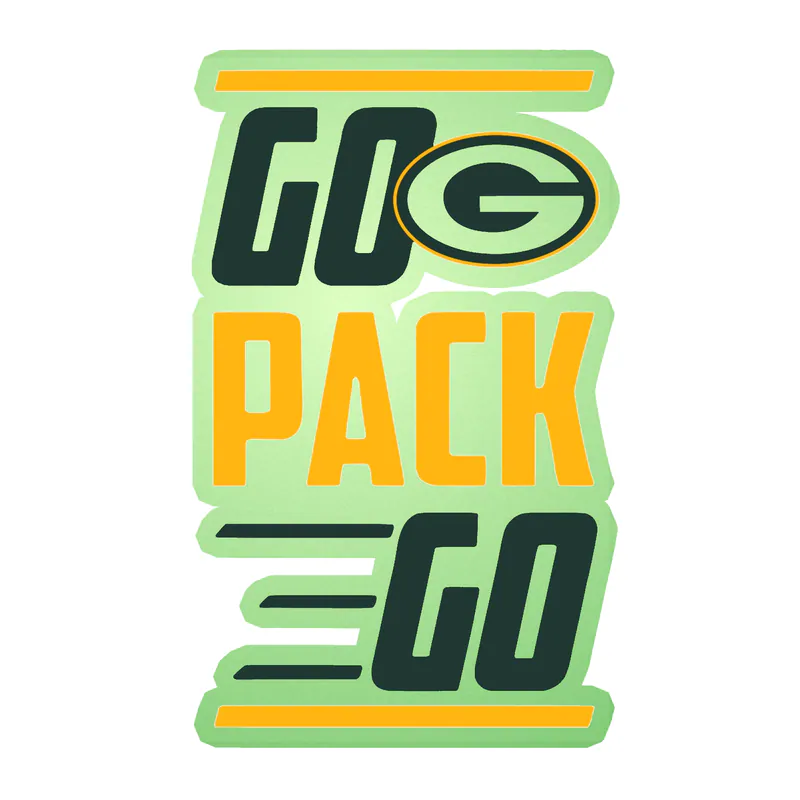 Green Bay Packers - Rectangle - Image 5 - Glow in the Dark Vinyl Sticker - Custom Size