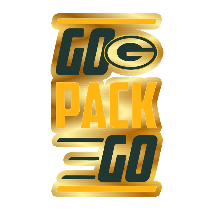 Green Bay Packers - Rectangle - Image 5 - Gold Chrome Vinyl Sticker - Custom Size