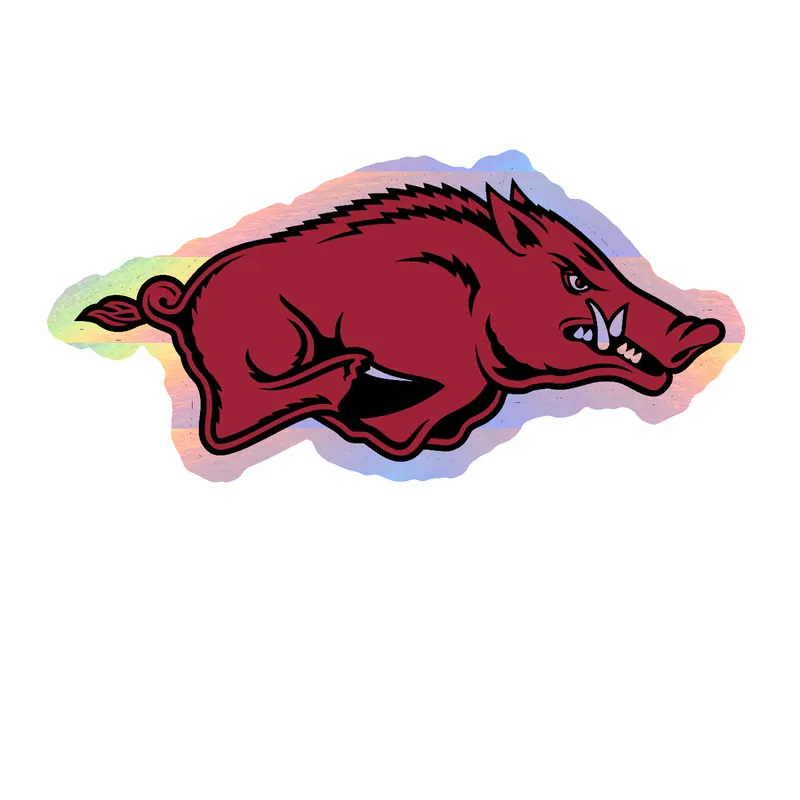 Arkansas Razorbacks - Image 22 - Holographic Vinyl Decal - Custom Size