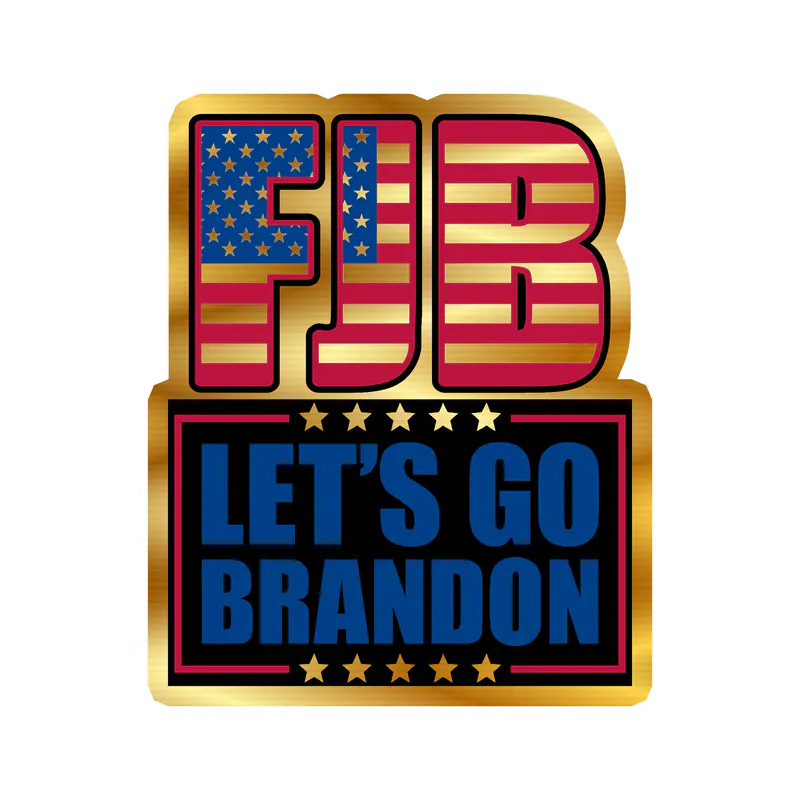 Let's Go Brandon Gold Chrome Vinyl Decal - Custom Size