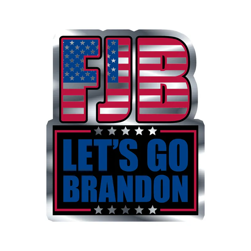 Let's Go Brandon Silver Chrome Vinyl Decal - Custom Size