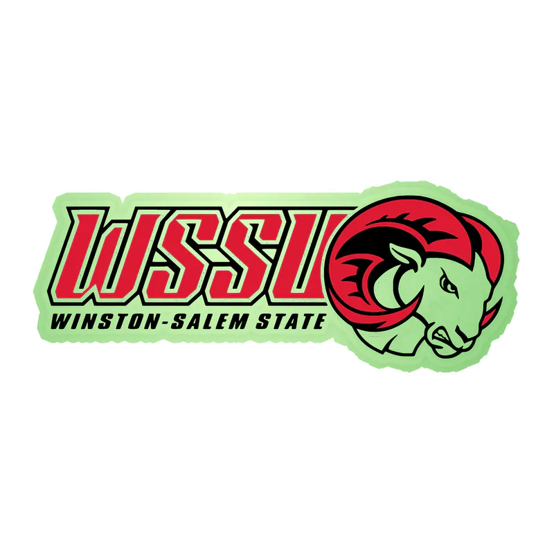 Winston-Salem State University - Ram With Lettering - Glow in the Dark Vinyl Decal