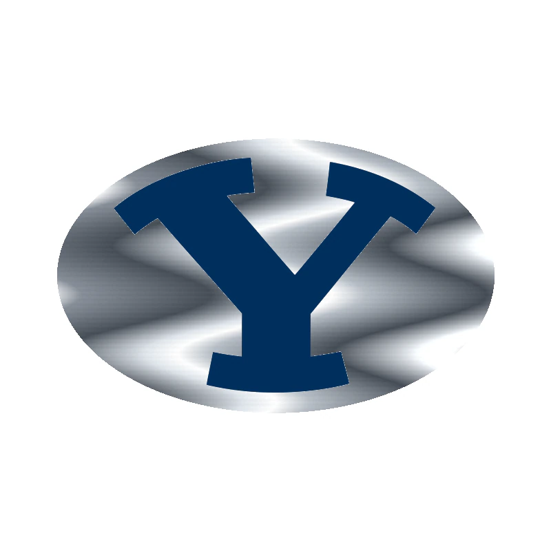 Brigham Young University - Image 1 - Silver Chrome Vinyl Sticker - Custom Size