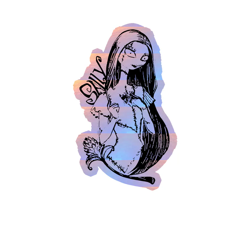Nightmare Before Christmas Holographic Vinyl Sticker - Custom Size