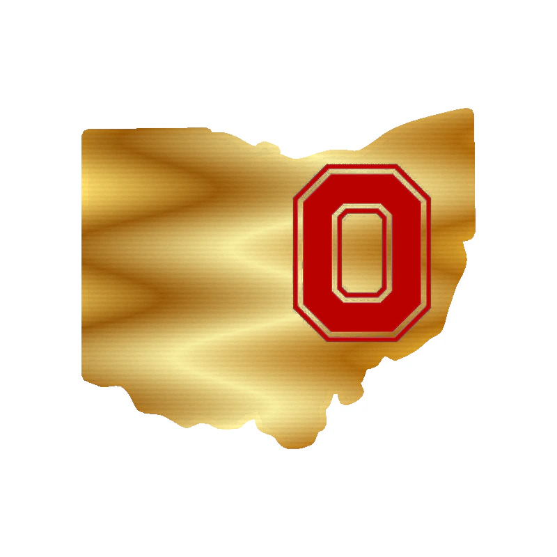 Ohio State Buckeyes - Black State 2 - Gold Chrome Vinyl Decal - Custom Size