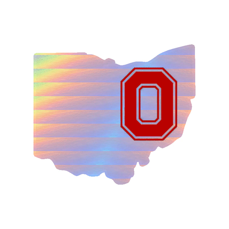 Ohio State Buckeyes - Black State 2 - Holographic Vinyl Decal - Custom Size
