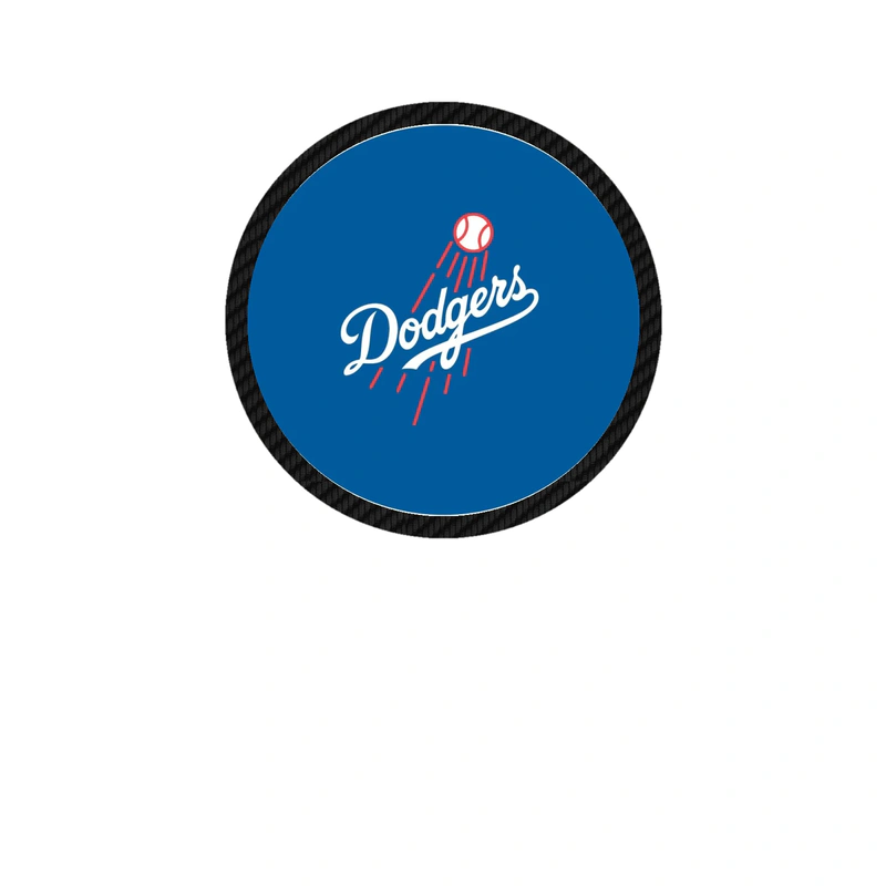 Los Angeles Dodgers - Blue Circle With Dodgers in Middle - Carbon Fiber Vinyl Sticker - Custom Size