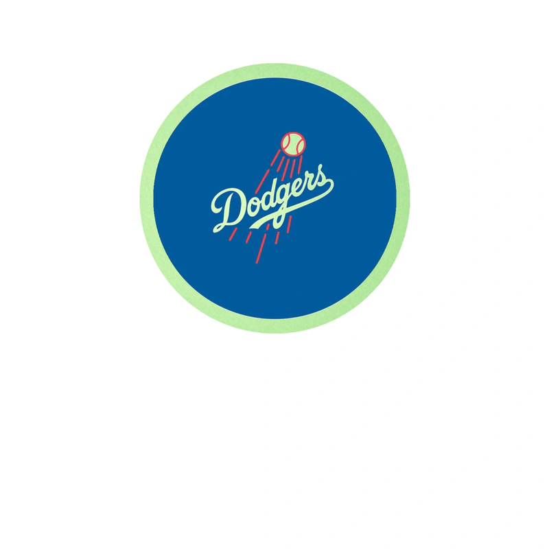Los Angeles Dodgers - Blue Circle With Dodgers in Middle - Glow in the Dark Vinyl Sticker - Custom Size