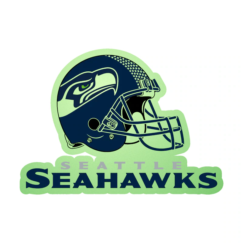 Seattle Seahawks Helmet - Image 1 - Glow in the Dark Vinyl Sticker - Custom Size
