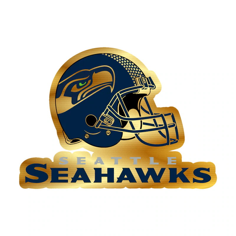 Seattle Seahawks Helmet - Image 1 - Gold Chrome Vinyl Sticker - Custom Size